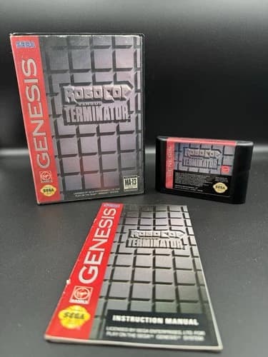 RoboCop vs. The Terminator (Sega Genesis, 1993) CIB Tested Working
