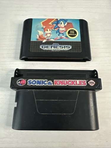 Sega Genesis sonic and knuckles With Sonic 2 Not For Resale Games