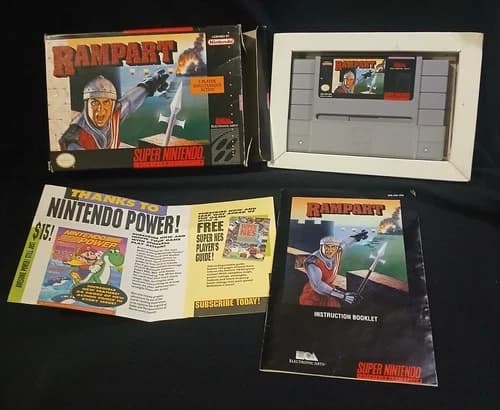 Rampart (SNES, 1991) cib Manual Tested See Photos