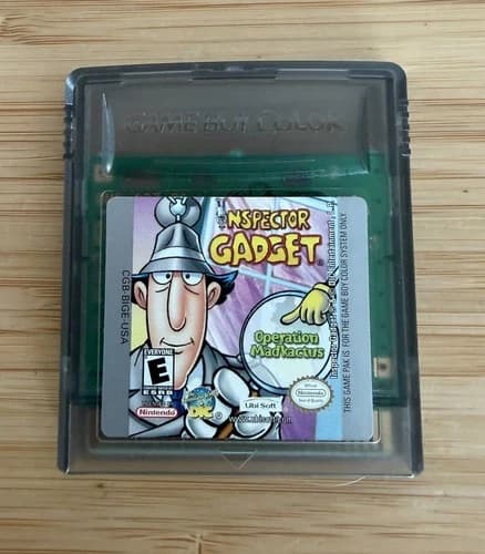 Inspector Gadget Operation MadKactus Nintendo Game Boy Color Cartridge *TESTED*