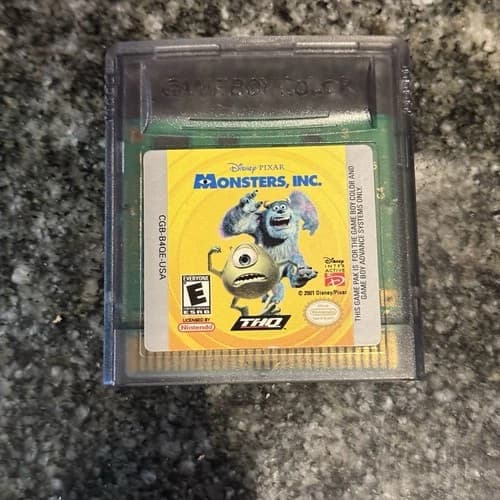 Disney Pixar Monsters Inc Nintendo Game Boy Color GBC Works Authentic Cartridge
