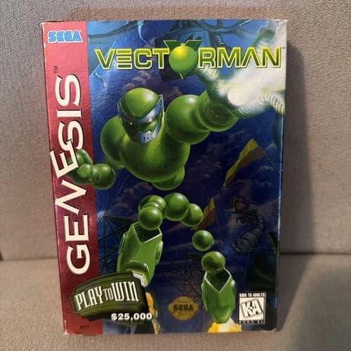 Vectorman (Sega Genesis, 1995) CIB- Case, Manual, Insert, Game Cartridge - VG