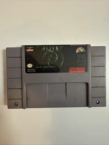 Vintage Used Retro Super Nintendo Snes Alien Three 3 Video Game Movie 1993
