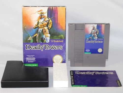Deadly Towers NES Nintendo Complete CIB! Authentic Good Condition! Circle Seal!