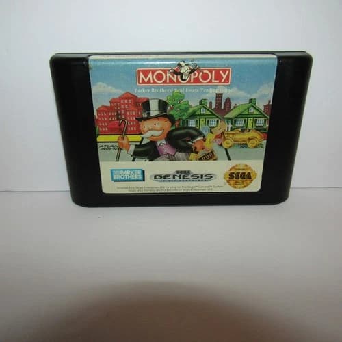 Monopoly Sega Genesis Video Game Cartridge Only Cleaned Tested Working
