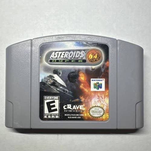 🔥🔥🔥 Asteroids Hyper 64 Game Nintendo 64 (N64) Cartridge Only Tested Authentic