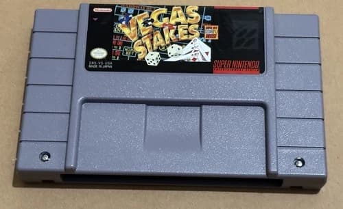 Super Nintendo SNES Vegas Stakes (Cleaned, Tested & Working)
