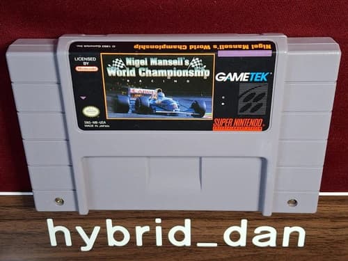 Nigel Mansell's World Championship Racing SNES Super Nintendo Authentic Game USA