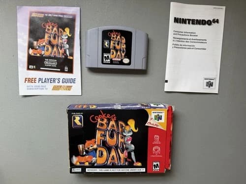Conker's Bad Fur Day Nintendo 64 N64, 2001, Authentic, Tested Working