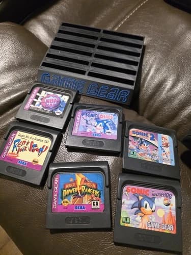 6 Sega Game Gear Games - All Tested Sonic Chaos NBA Jam 3d Printed Storage Rack