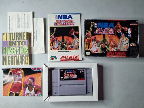 NBA All-Star Challenge (Super Nintendo Entertainment System 1992) CIB Complete