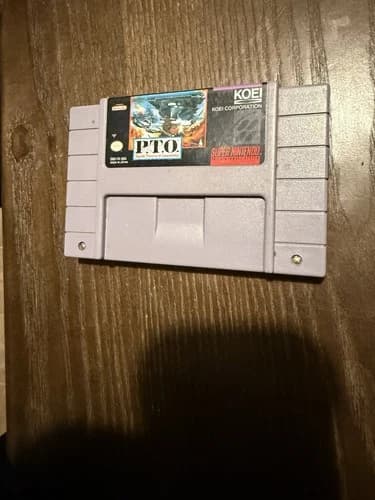 P.T.O. Super Nintendo SNES Video Game Cart Tested
