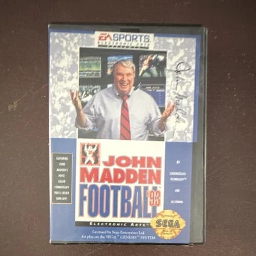 John Madden Football '93 Sega Genesis Electronic Arts 1992 Video Game