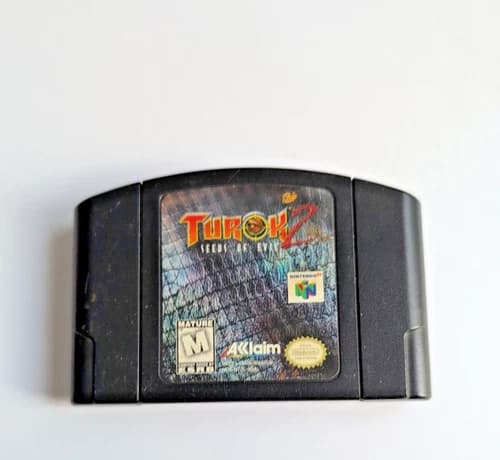 Turok 2: Seeds of Evil N64 (Nintendo 64 1998) Authentic Black Cartridge Game