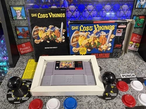 1993 Super Nintendo SNES The Lost Vikings Interplay CIB Complete in Box