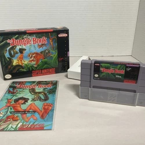DISNEY'S THE JUNGLE BOOK (Super Nintendo, 1991) Complete! CIB!