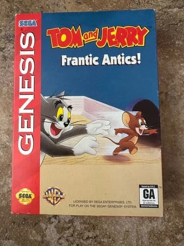 Tom and Jerry: Frantic Antics (Sega Genesis) Authentic Game Cartridge