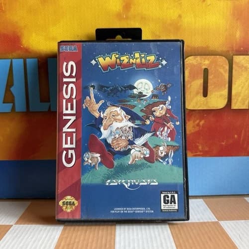 Sega Genesis Wiz 'n' Liz Case and Game CiB