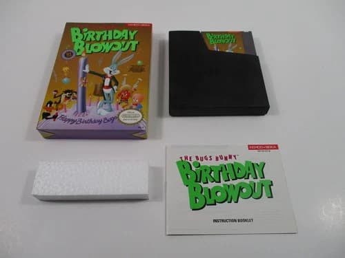 THE BUGS BUNNY BIRTHDAY BLOWOUT Nintendo NES Game Complete In Box Authentic!