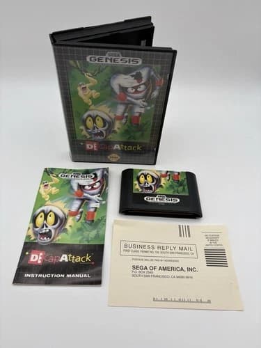 Decap Attack (Sega Genesis, 1991) CIB Complete w/ Manual Tested CLEAN