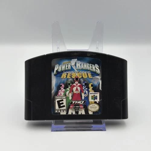 Power Rangers Lightspeed Rescue Nintendo 64 N64 Authentic Game Tested Black Cart