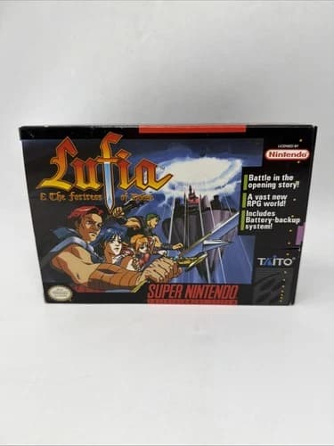 Lufia and Fortress of Doom Super Nintendo SNES Complete In Box CIB w/ Map