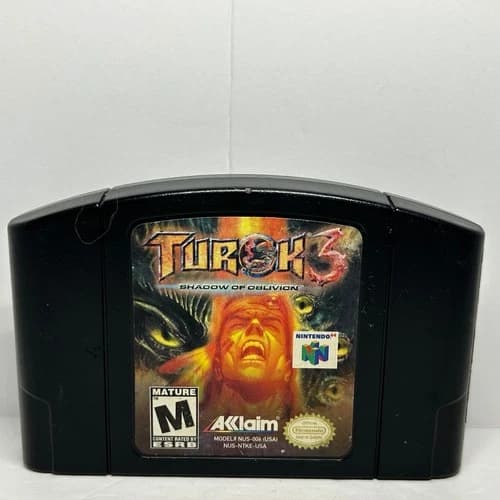 Turok 3 Shadow of Oblivion Nintendo 64 N64 Game Cartridge 1997 Tested Works