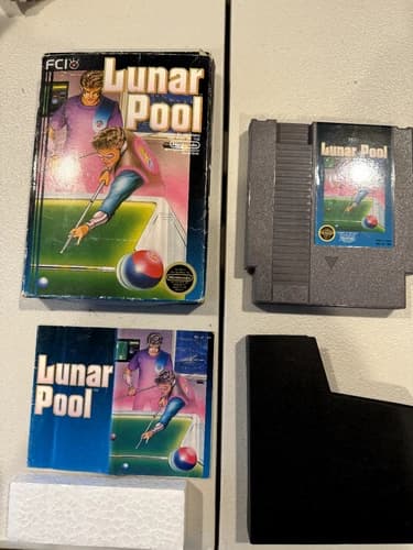 Lunar Pool (Nintendo Entertainment System, 1987) Complete CIB Game Nes box book