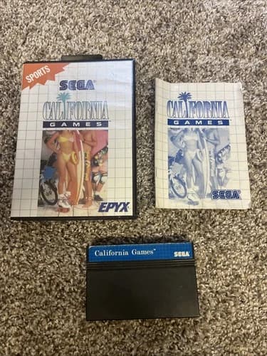 Authentic SEGA California Games BLUE LABEL Sega Master System Rare Rerelease