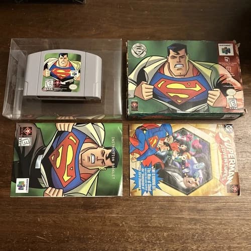 Superman (Nintendo 64 N64) Complete CIB W Comic - Tested - Authentic