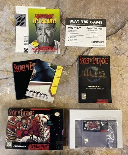Secret of Evermore - Super Nintendo Entertainment System SNES - CIB *BEAUTIFUL!*