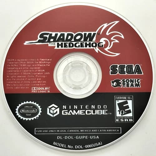 Shadow the Hedgehog (Nintendo GameCube GCN, 2005) *Disc Only* Tested!