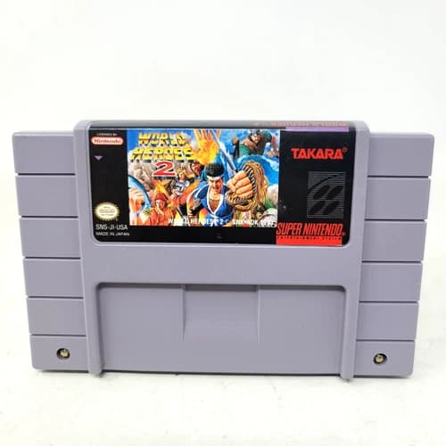 World Heroes 2 SNES (Super Nintendo, 1994) Authentic Tested Working