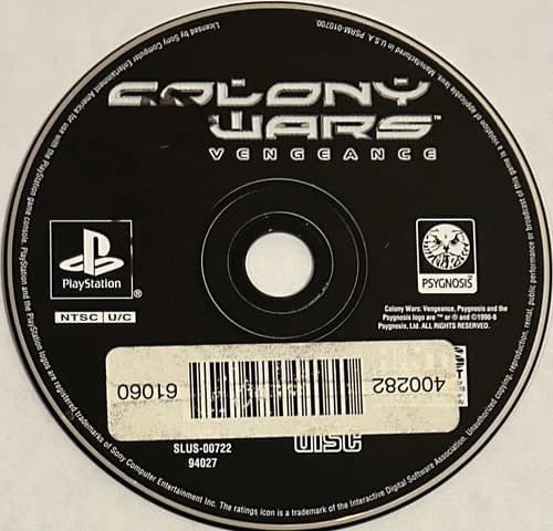 Colony Wars: Vengeance (Sony PlayStation 1, PS1) DISC ONLY | NO TRACKING | M1257
