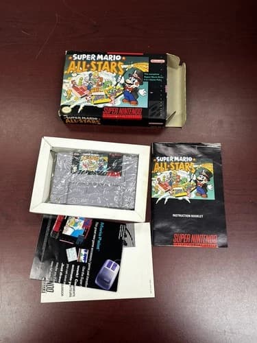 Super Mario All Stars Nintendo SNES Complete Box and Manual CIB
