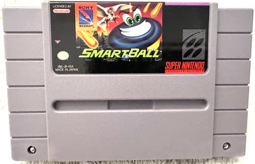Authentic Vintage 1991 SmartBall Super Nintendo Game Cartridge - EXCELLENT