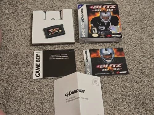 🔥 NFL Blitz 2002 GBA Gameboy Advance Complete In Box With Manual - OEM! AUTH!