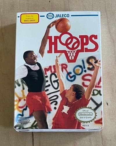 NINTENDO SPORTS GAME CARTRIDGE Hoops 1989 Complete w/ Manual in Box Tested Works