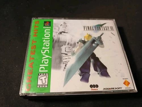 Final Fantasy VII PS1 Greatest Hits Complete CIB 3 Disc Set Manual PlayStation