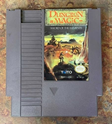 NES Dungeon Magic Sword of the Elements Nintendo Authentic Game Free Shipping US