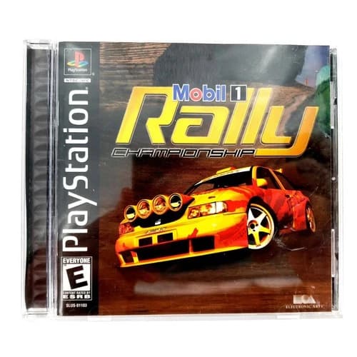 Mobil 1 Rally Championship Sony PlayStation 1 Complete w/ Reg Card Tested Works