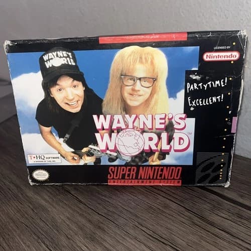 Wayne's World Super Nintendo SNES Complete CIB w/ Manual And Box - Tested