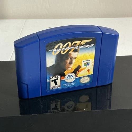 N64 007 The World Is Not Enough (Nintendo 64, 2000) Blue Game Cartridge