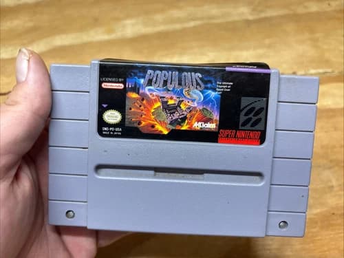 Populous - Super Nintendo - SNES - Authentic - Cart Only - Cleaned & Tested