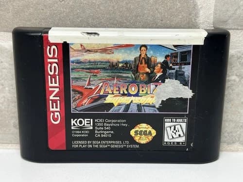 Aerobiz Supersonic - Sega Genesis, 1995 - Authentic Game Cartridge