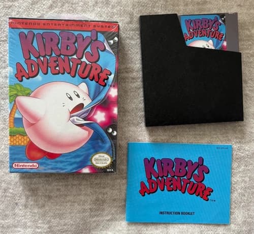 Kirby's Adventure Complete in Box CIB NES Still in Shrinkwrap Working Saves