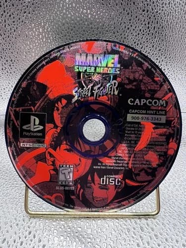 Marvel Super Heroes vs. Street Fighter Sony Playstation 1 PS1 DISC ONLY(Tested)