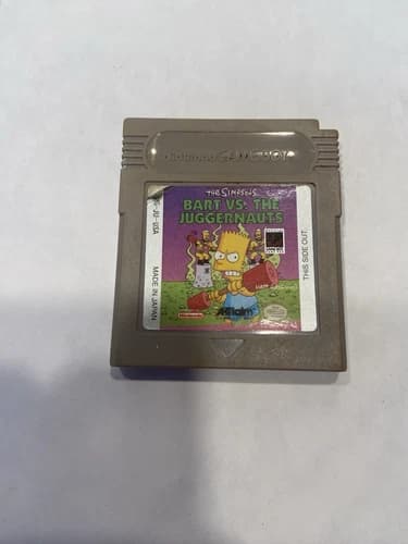 The Simpsons Bart vs the Juggernauts Nintendo Game Boy authentic