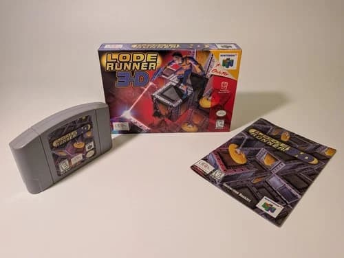 Lode Runner 3-D Nintendo 64 N64 - CIB - Authentic, Tested, Works