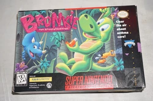 Bronkie the Bronchiasaurus (Super Nintendo SNES) Complete in Box CIB
